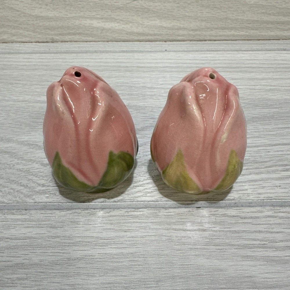 FRANCISCAN Desert Rose Salt & Pepper Shakers Rosebud Vintage 2.5x2" *Chipped*